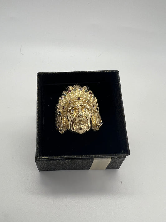 17% Off! 10k solid gold Indian head ring
