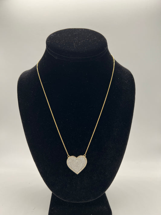 14k & 1.6ct diamond chain with heart charm!