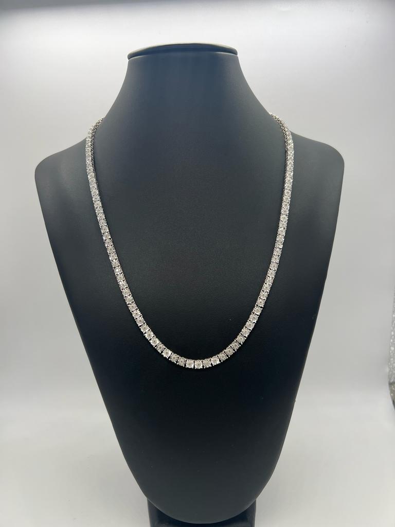 Silver tennis chain with moissanite diamonds!