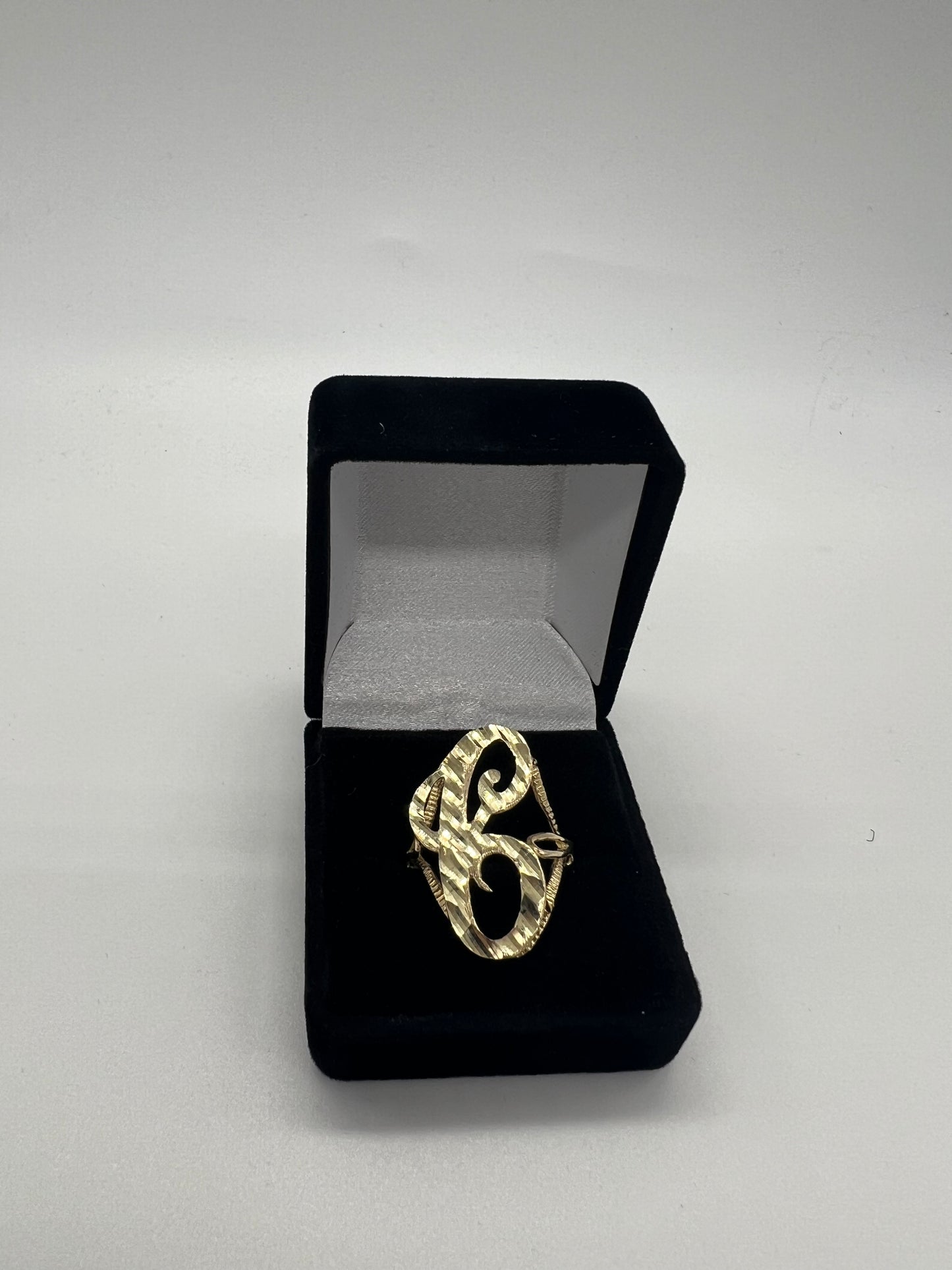 10k gold large initial ring