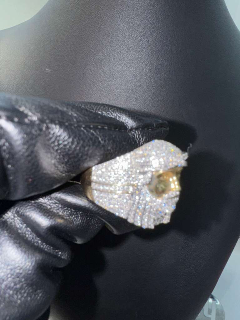 14K Gold Diamond Jesus Face Ring