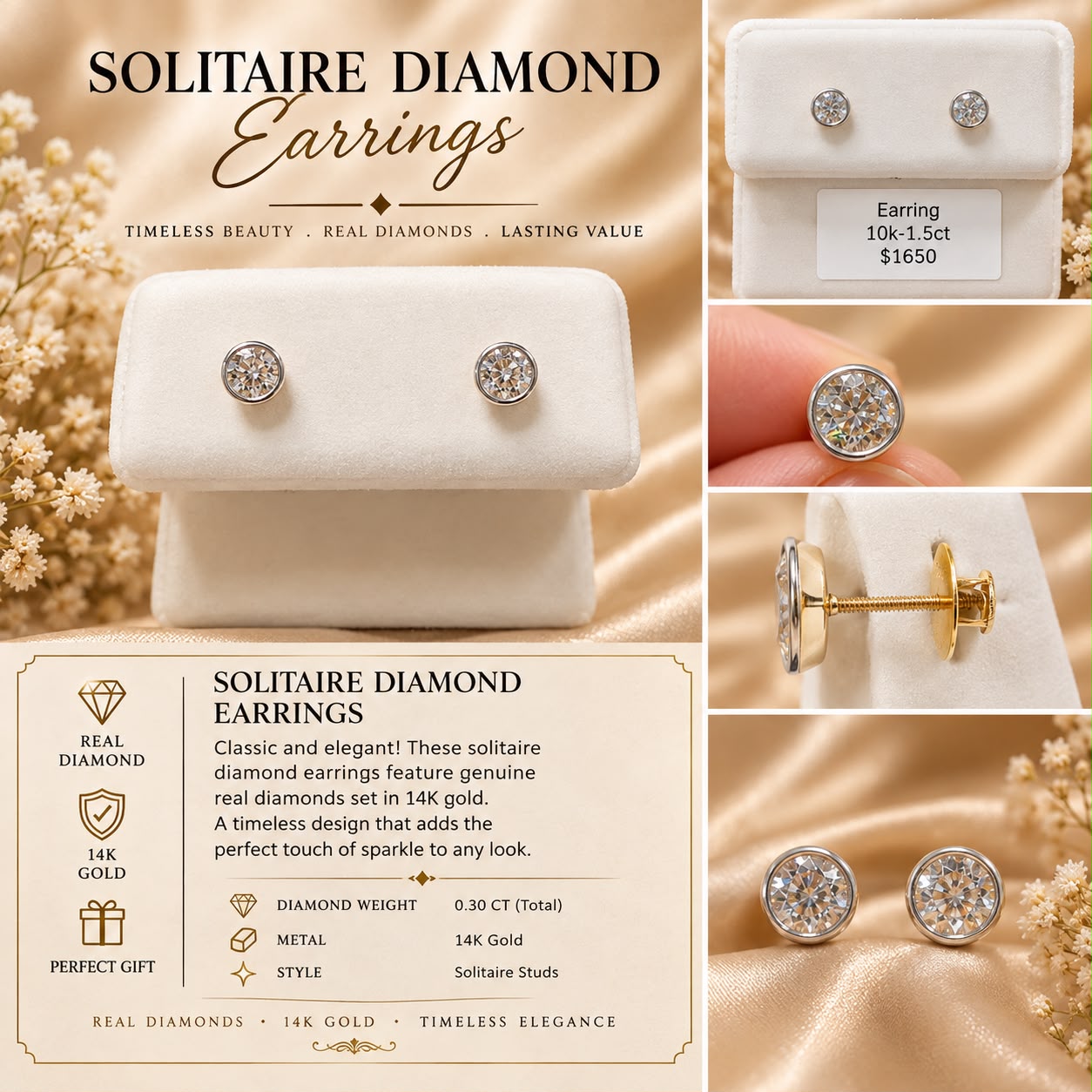 Solitaire Diamond Studs