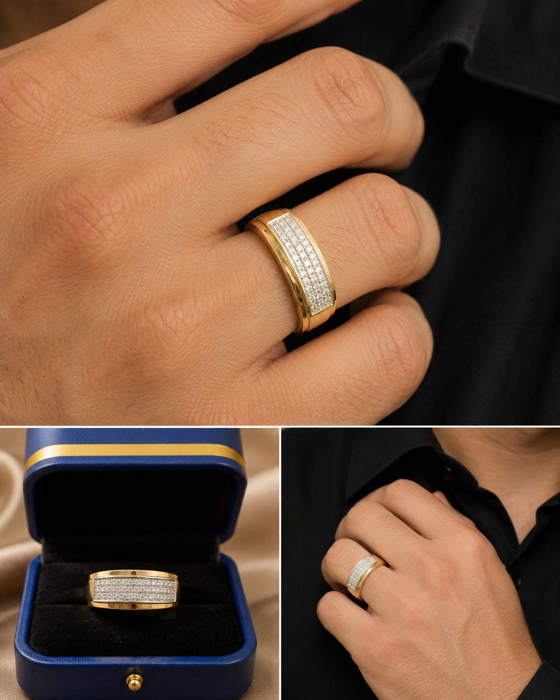 10K Gold 0.25 CTW Diamond Women’s Wedding Band Ring Two-Tone