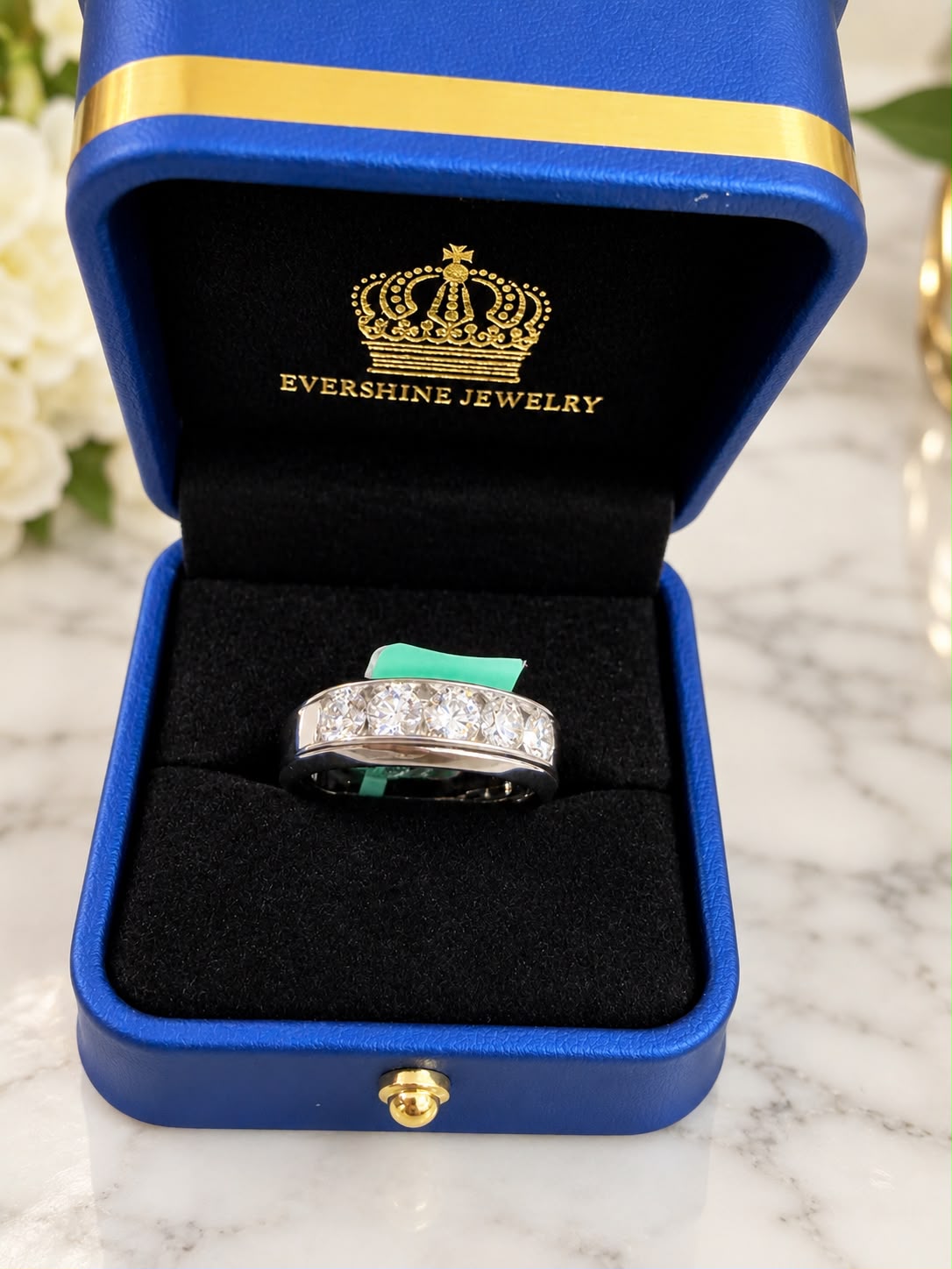 14K White Gold 1.50 CTW Lab Grown Diamond Men’s Wedding Band Ring
