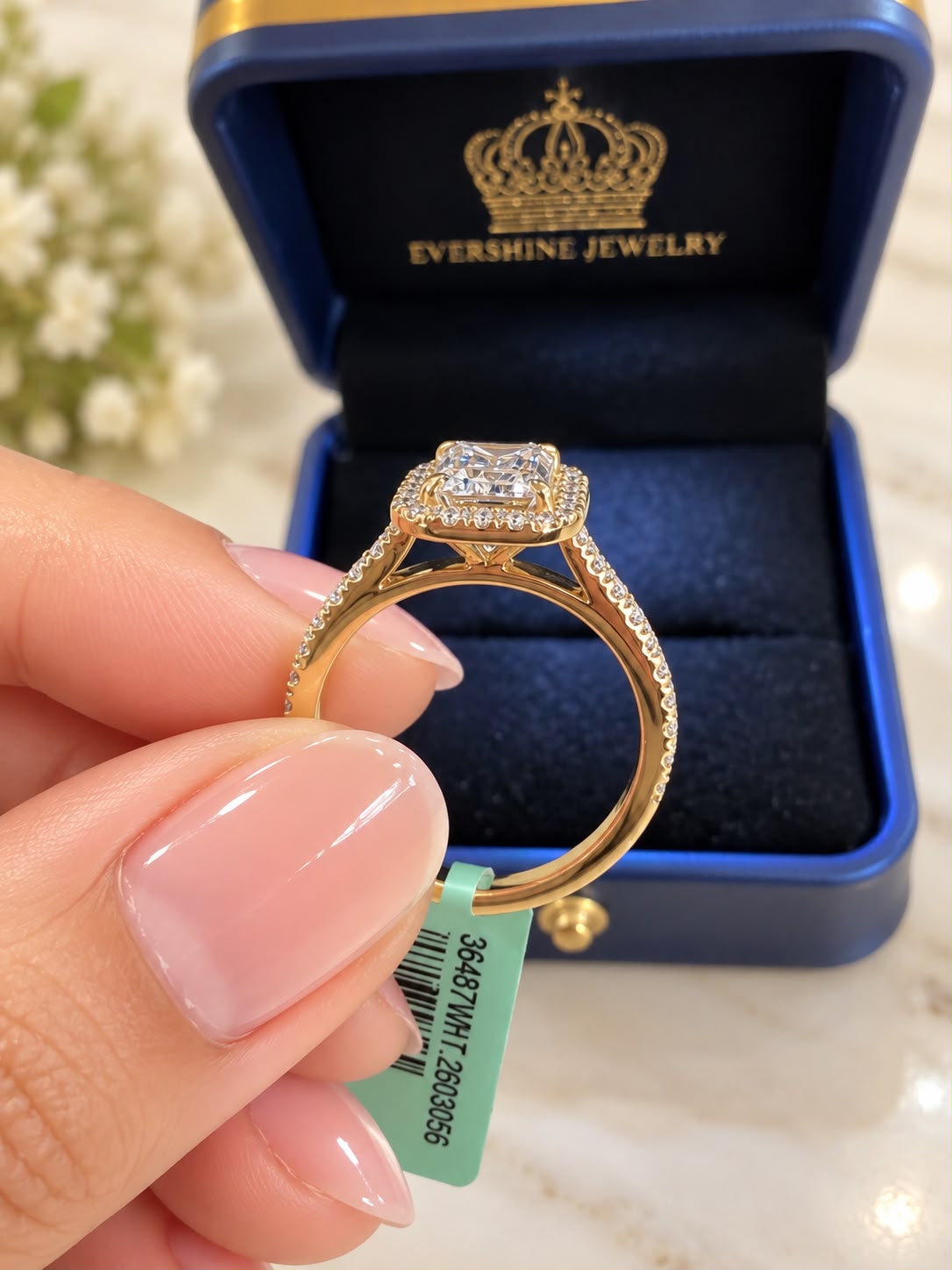 14K White Gold 2.96 CTW Lab Grown Emerald Cut Diamond Ring IGI G VVS1 Size 7