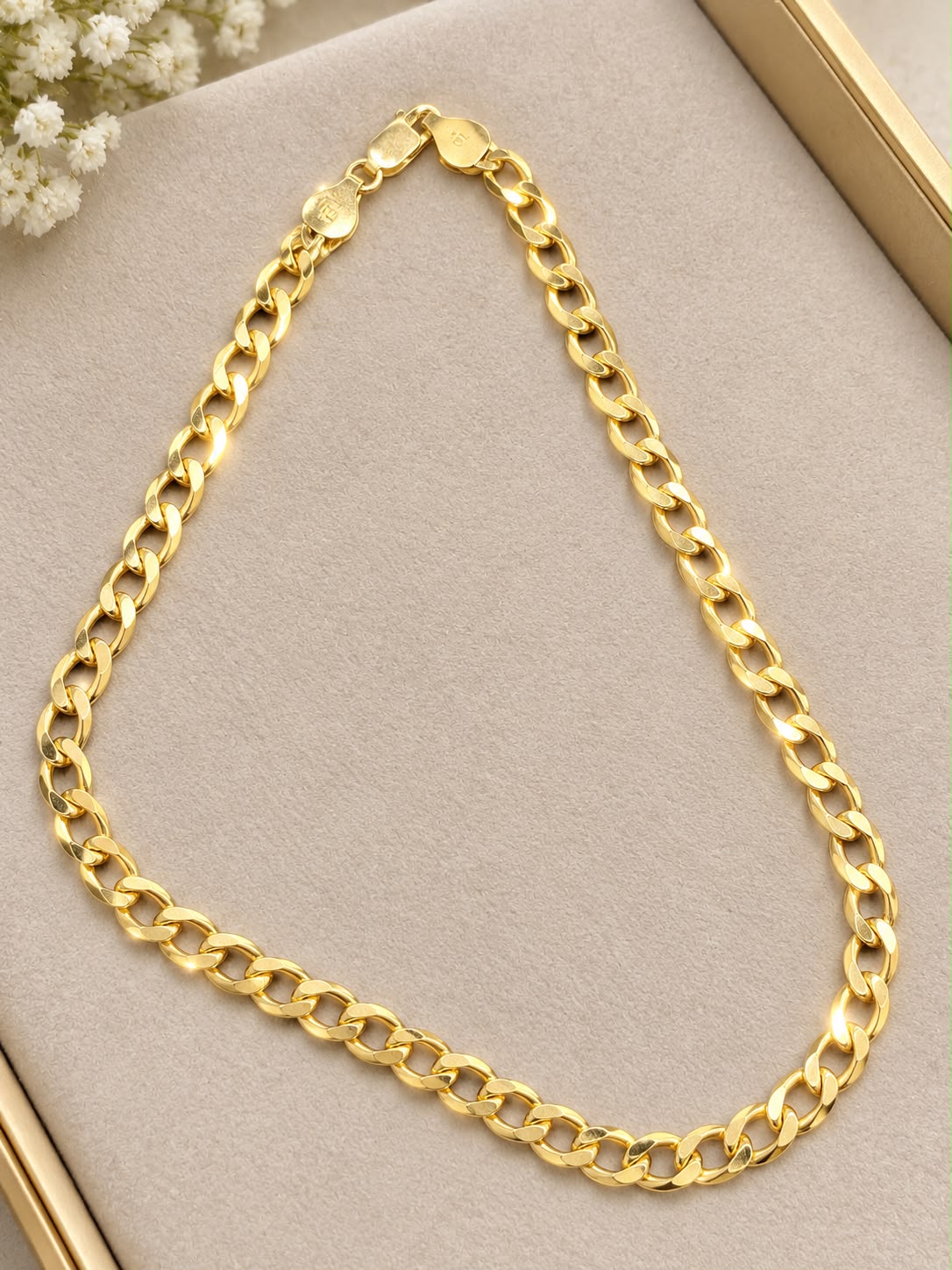 10K Yellow Gold Curb Link Anklet 10 Inch Women’s Genuine Gold Ankle Bracelet