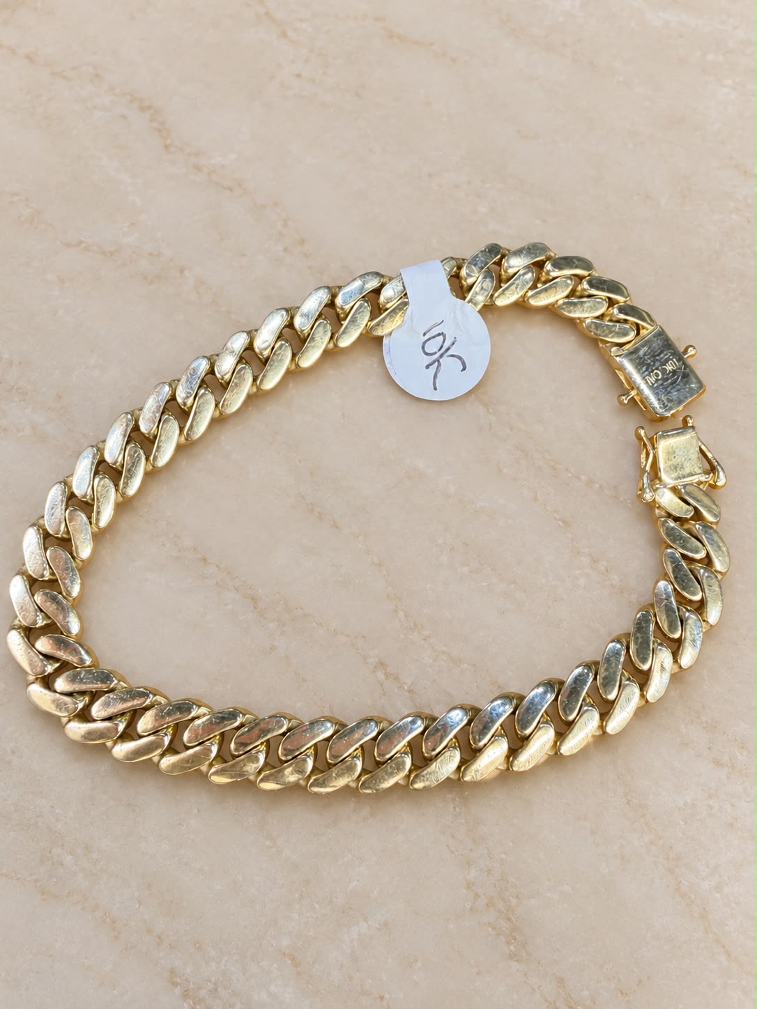 10K Yellow Gold Semi-Solid Cuban Link Men’s Bracelet 8mm 8” – 10.3 Grams