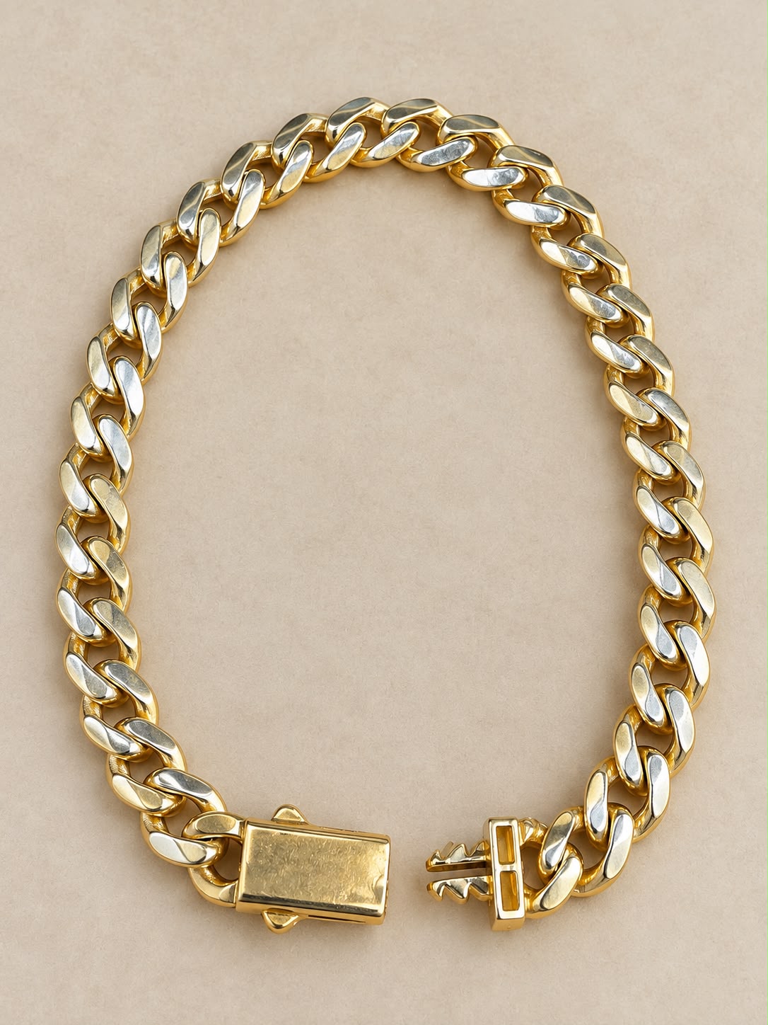 10K Yellow Gold Monaco Curb Link Bracelet 7.3mm 8” – 7.9 Grams