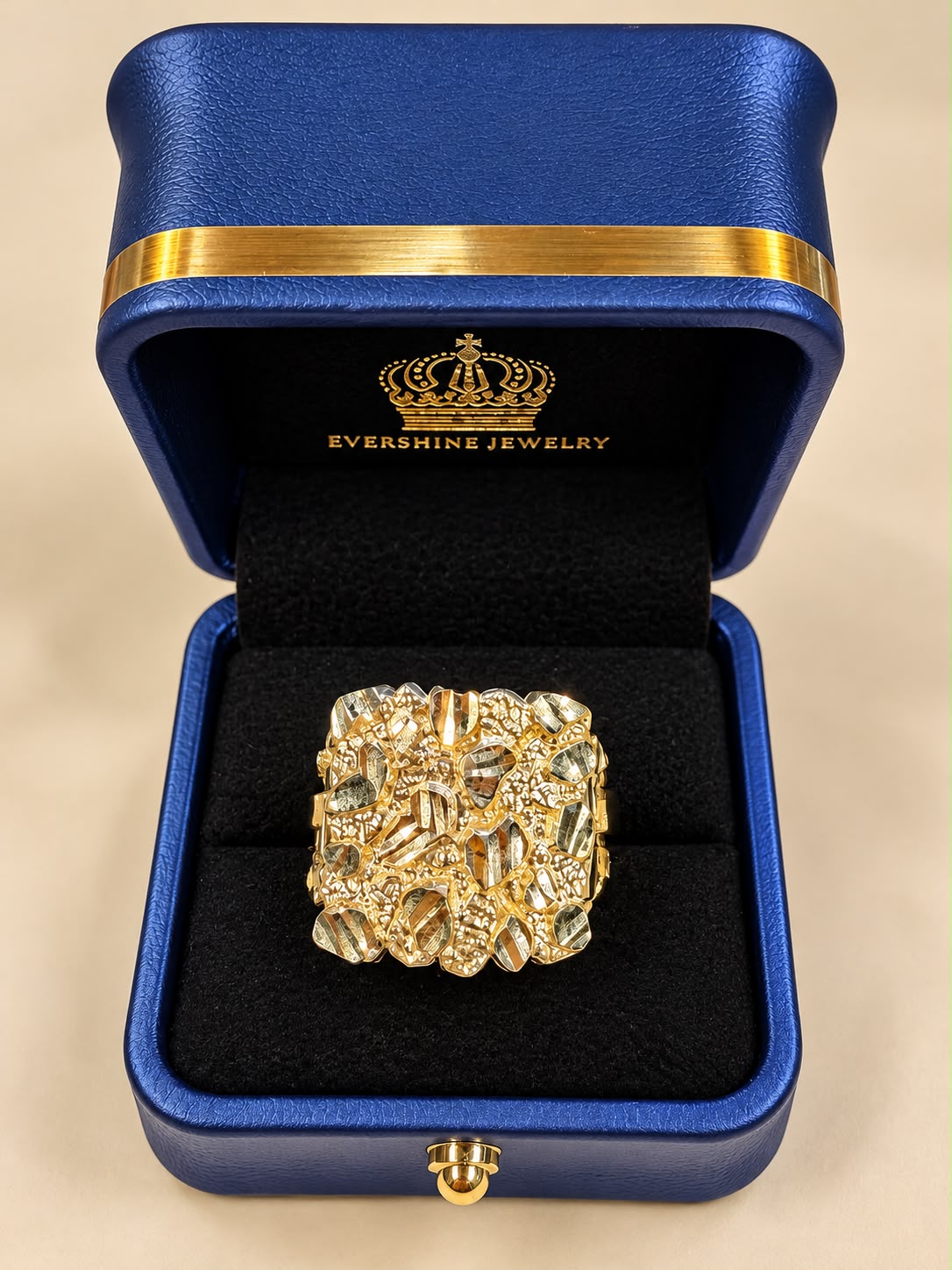 10K Yellow Gold Men's Nugget Ring