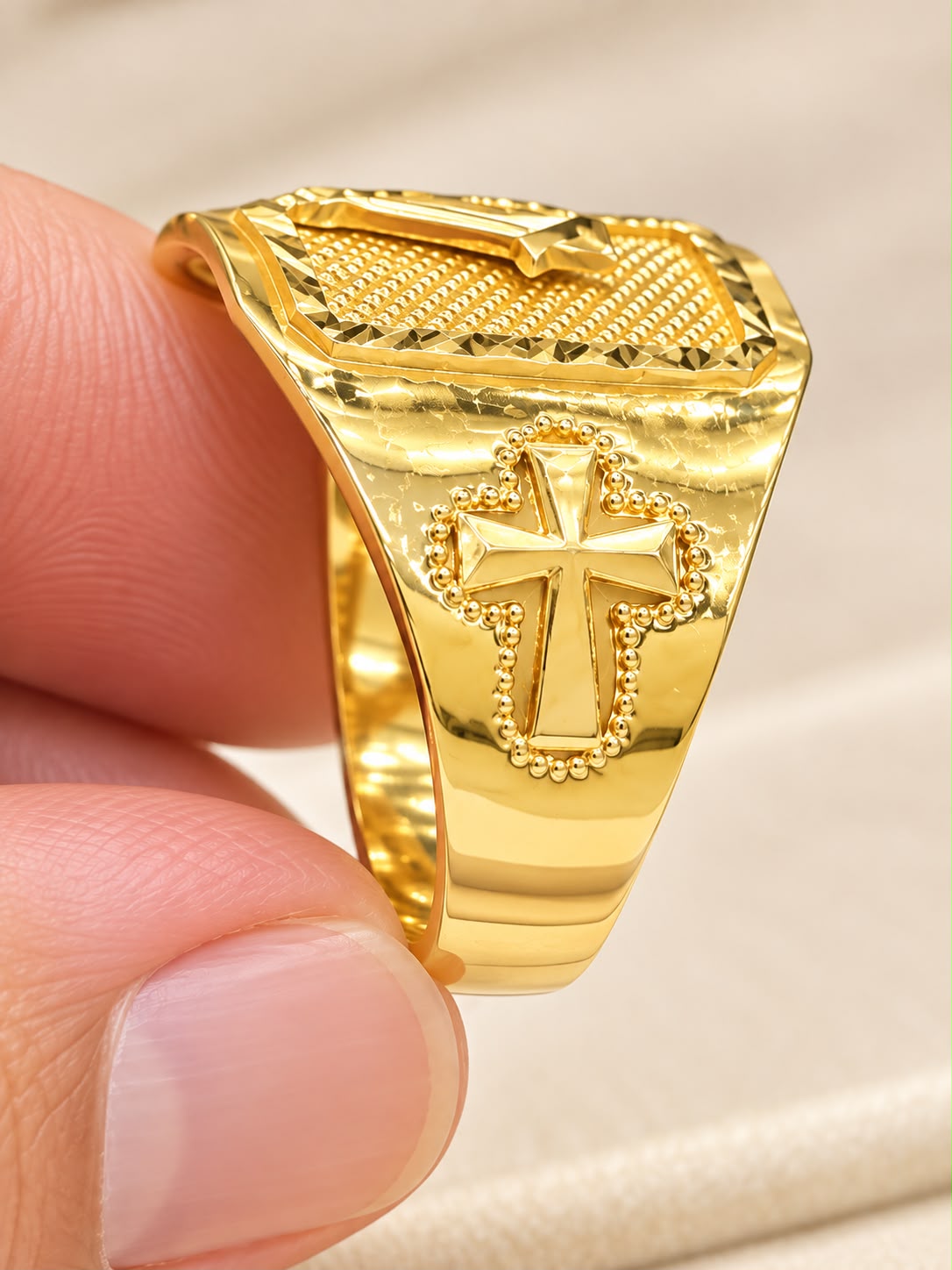 10K Yellow Gold Men’s Masonic Freemason Square & Compass Ring Size 11.5 4.17g