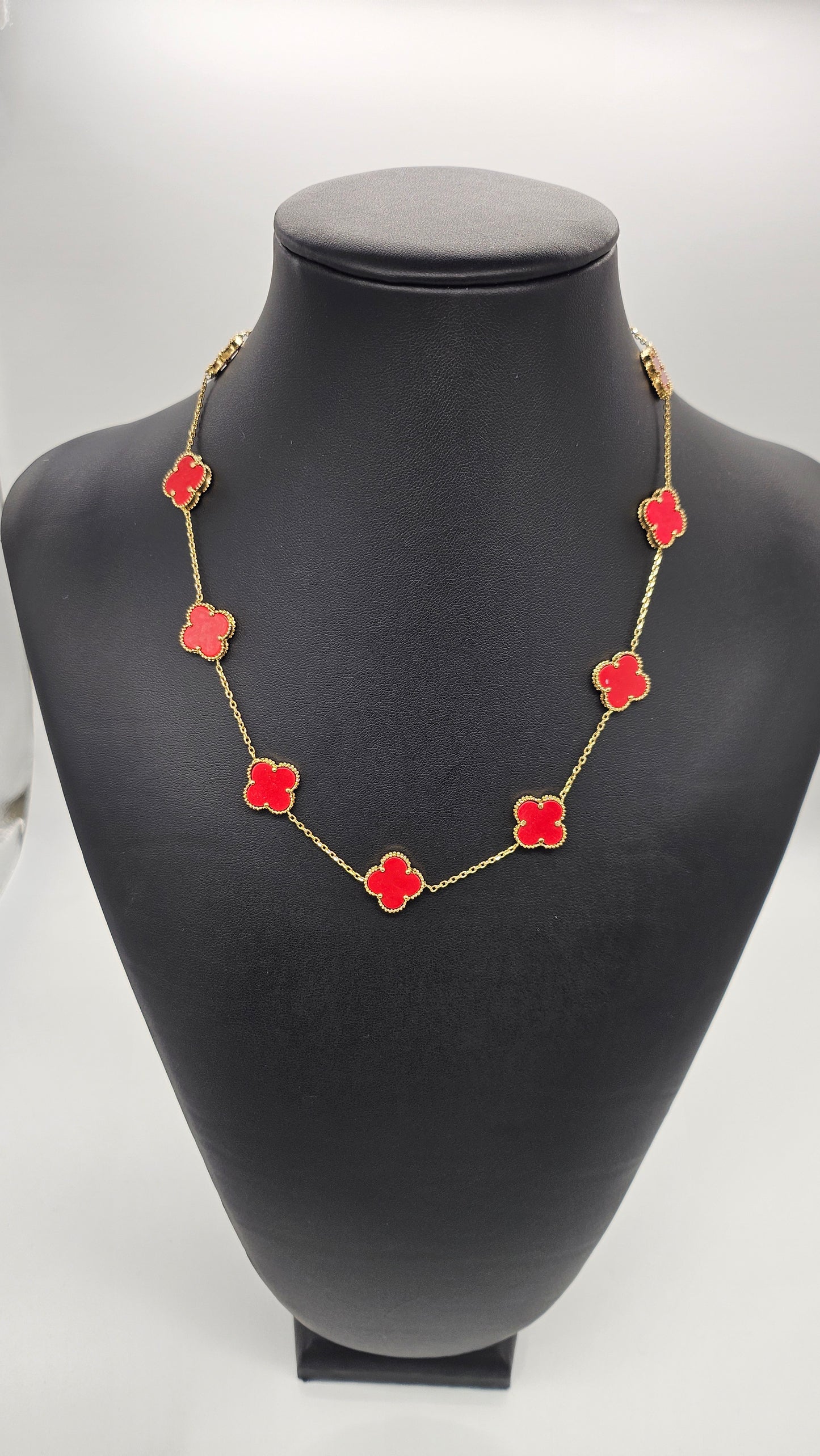 Red flower necklace