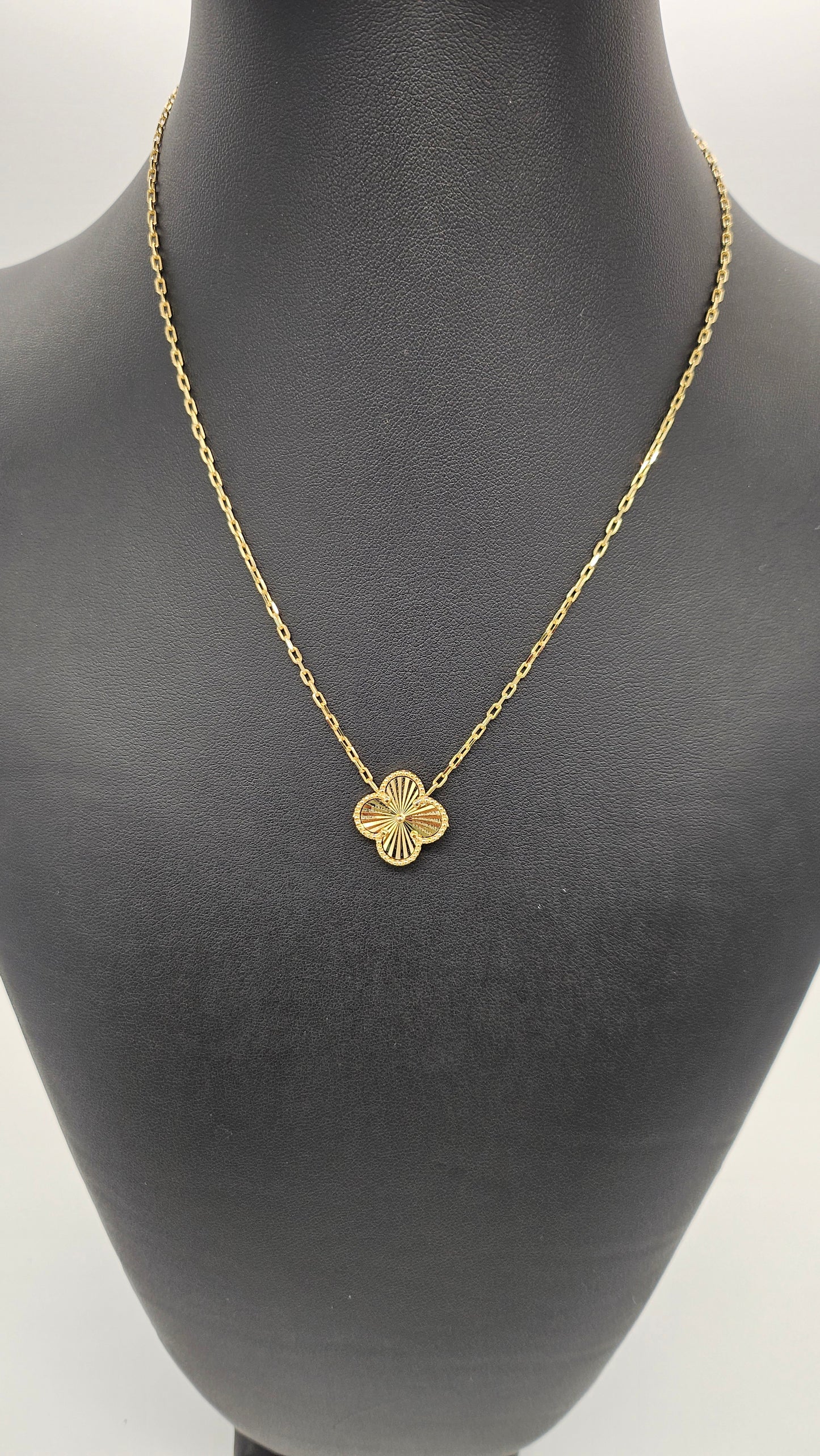 Golden flower necklace.