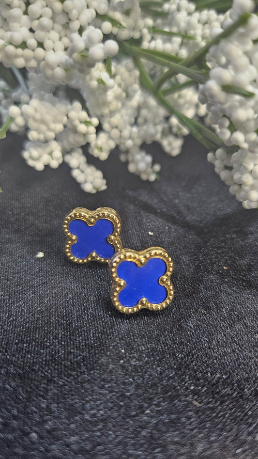 Blue flower earrings