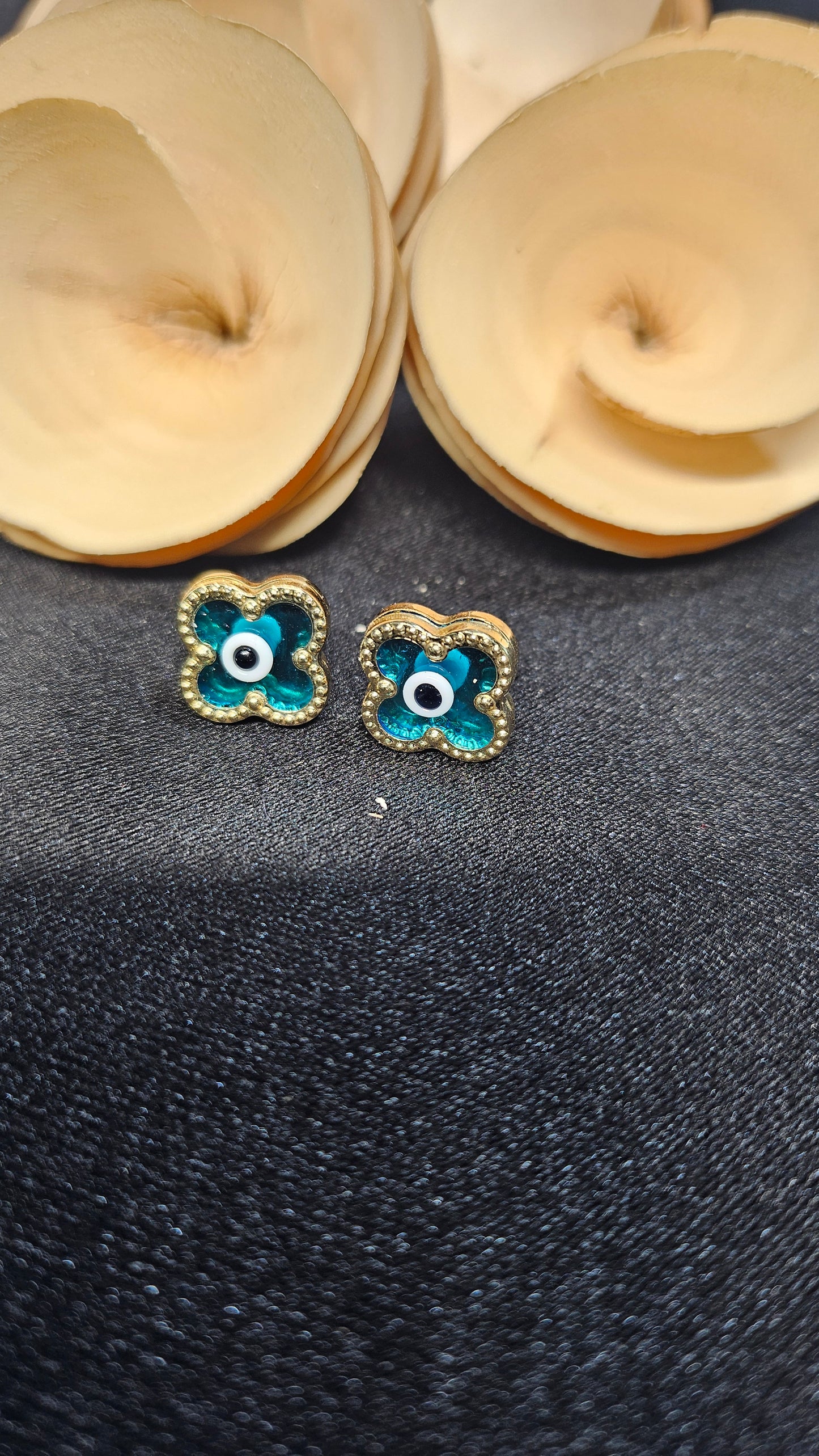 Ocean Blue flower studs