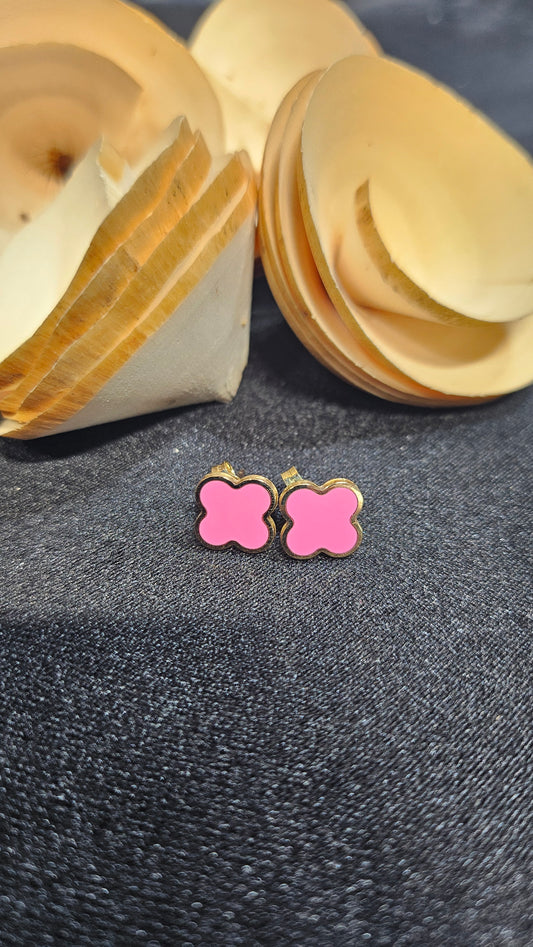 Pink petals studs