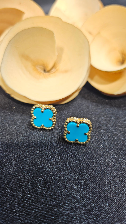 Ocean blue petals studs