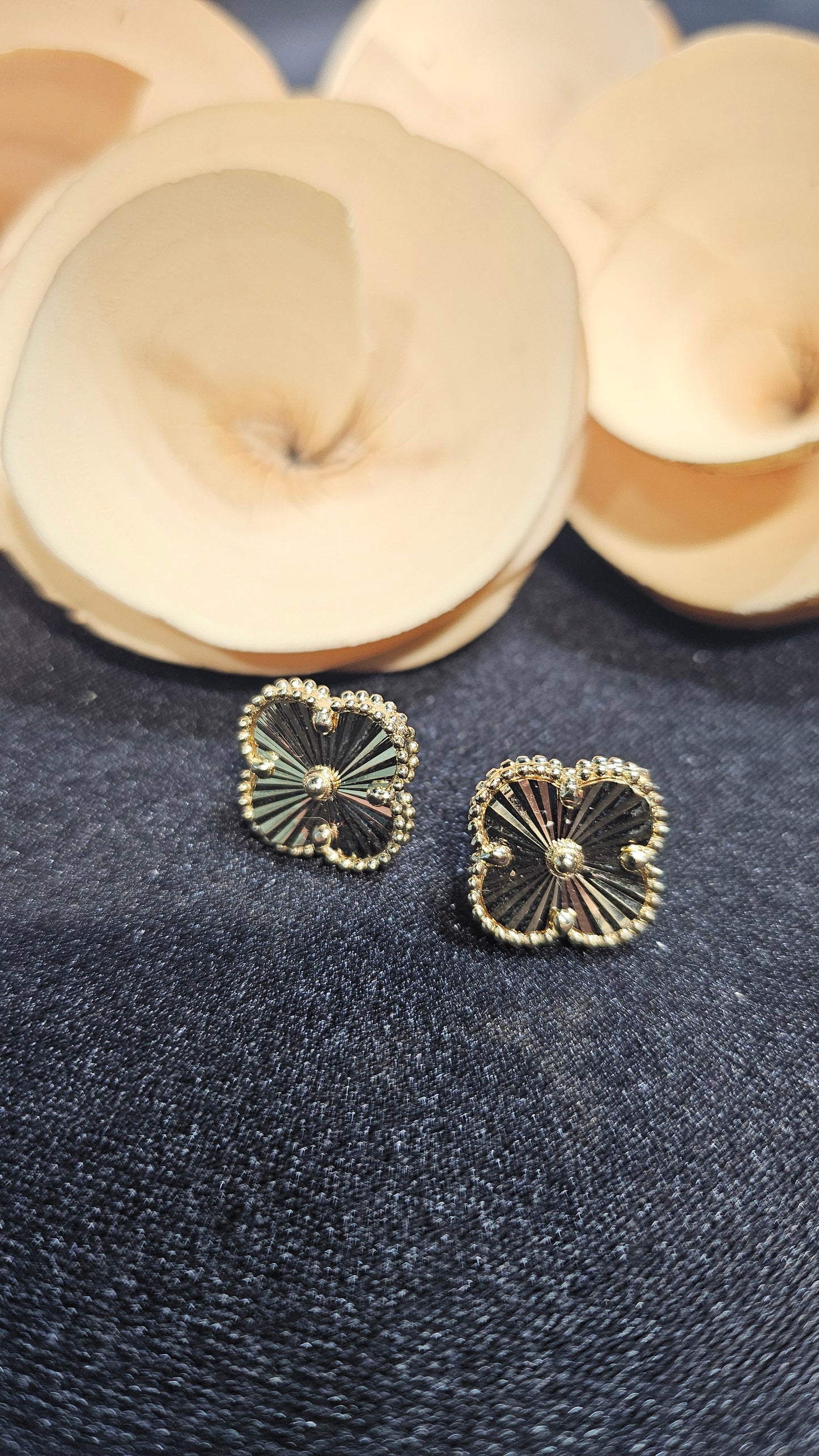 Golden petal studs