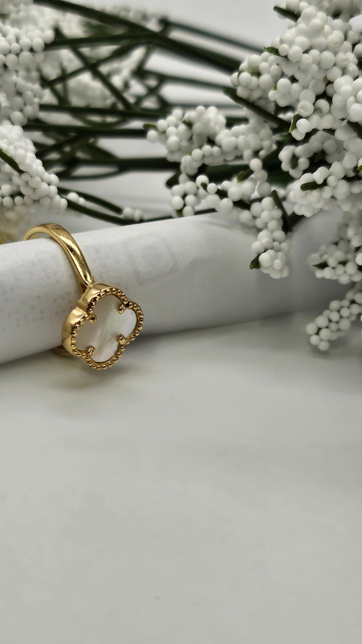 White flower ring