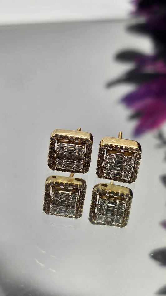 Square diamond earrings