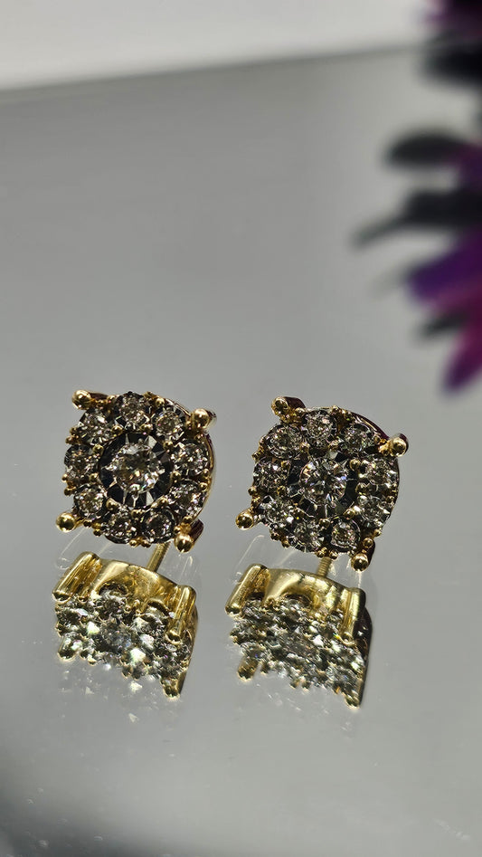 Diamond stud earrings