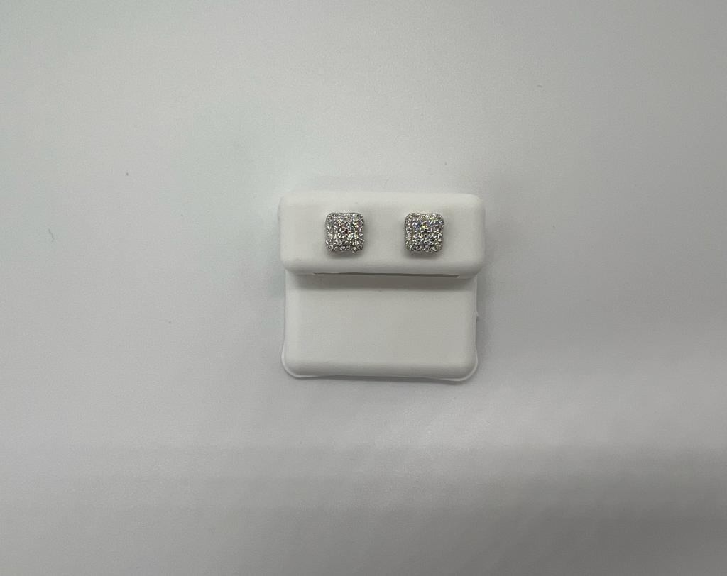 Moissanite diamond on silver earrings