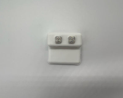Moissanite diamond on silver earrings