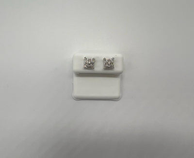 Moissanite diamond on silver earrings