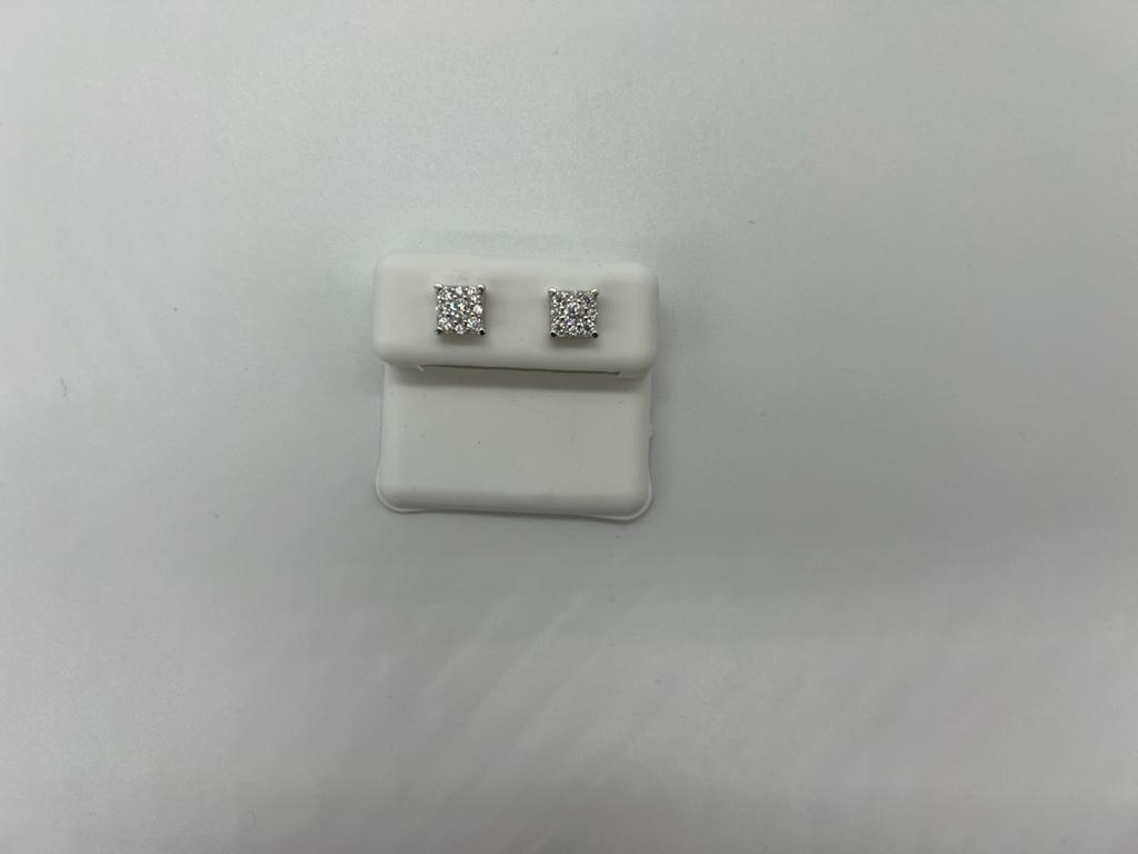 Moissanite diamond on silver earrings