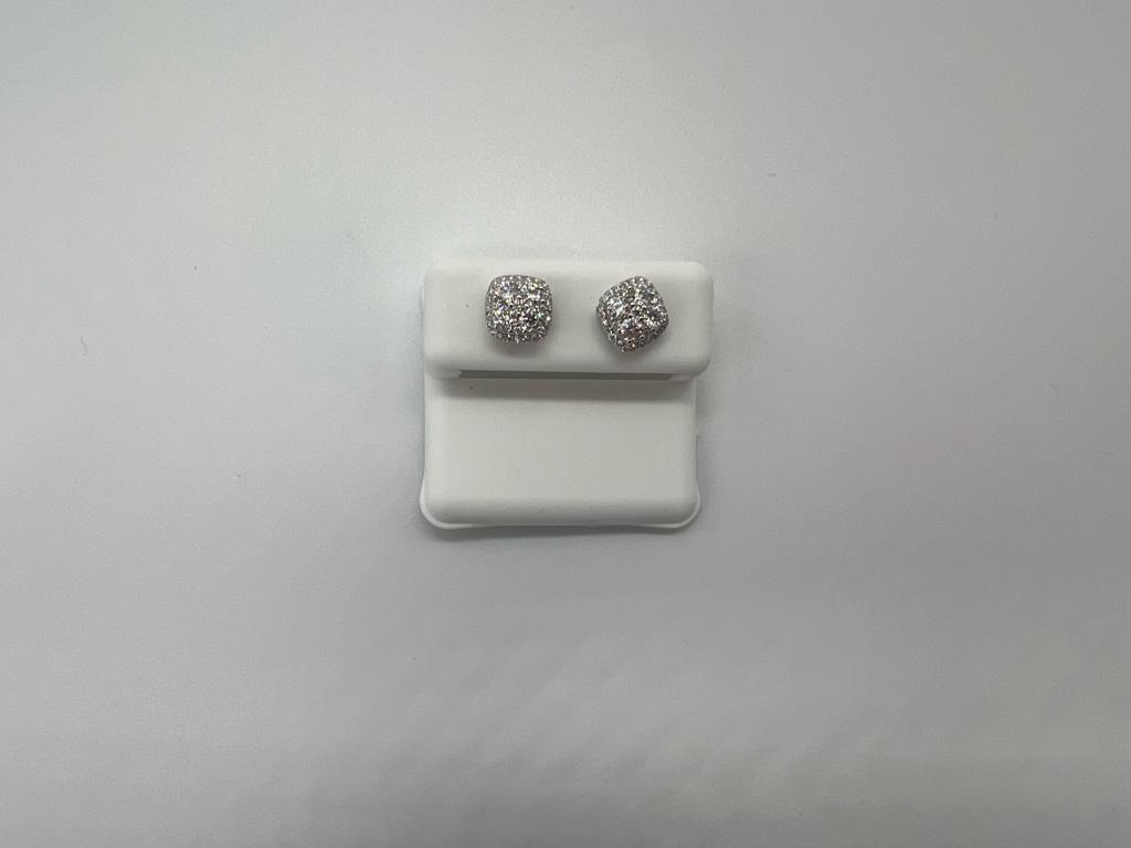 Moissanite diamond on silver earrings