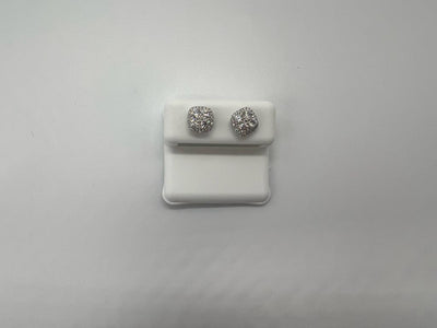 Moissanite diamond on silver earrings