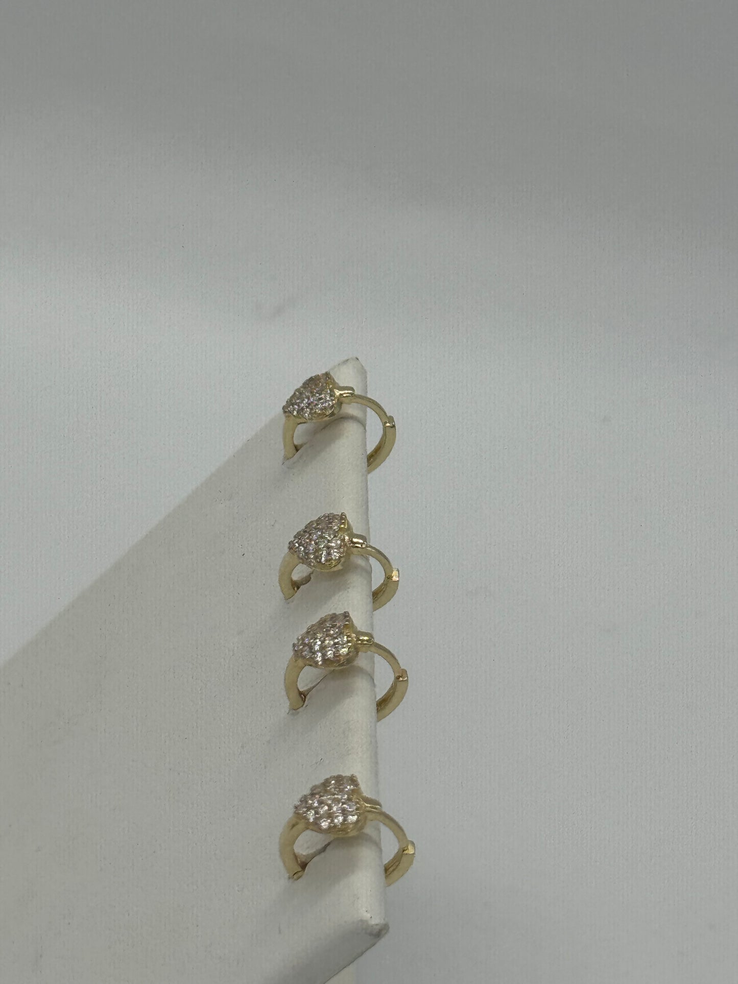 14kt small heart hoops