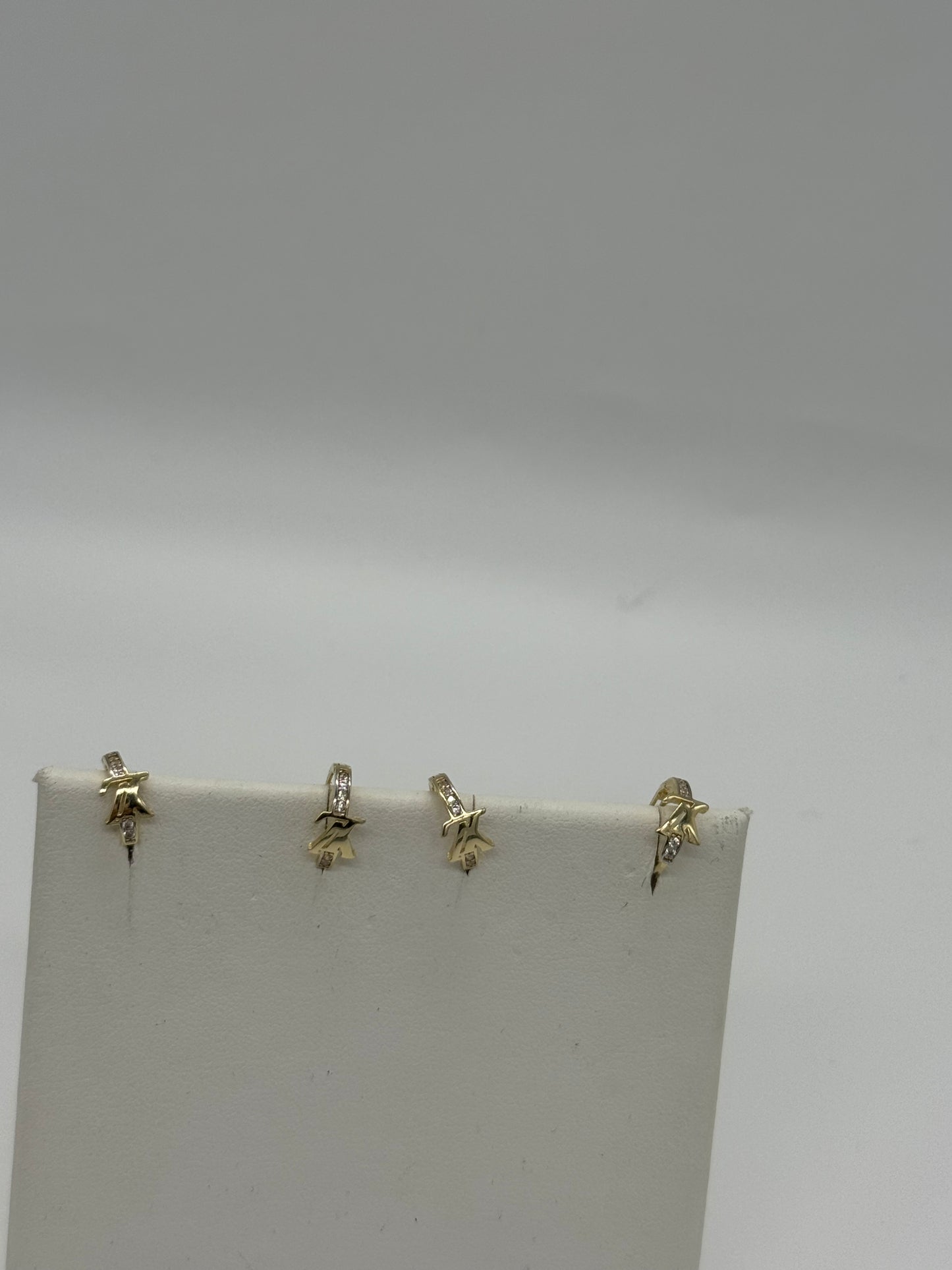 14kt small fancy hoops