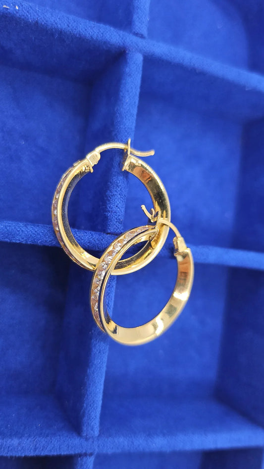 Sleek diamond hoops