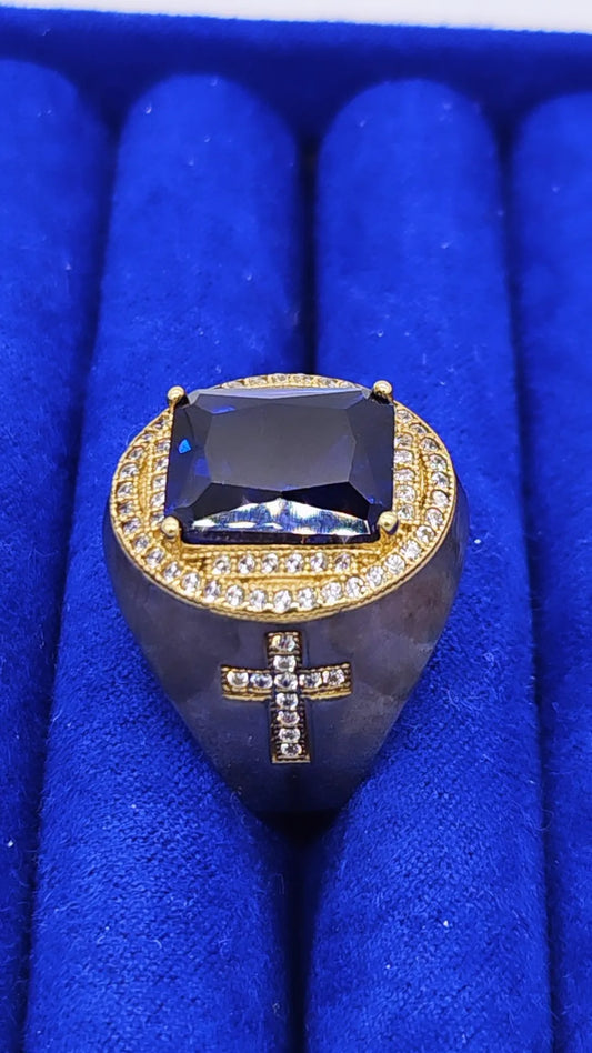 Men's ring with topaz