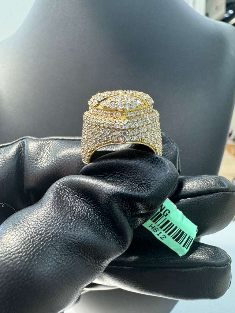 Gold Heart Ring with Diamonds