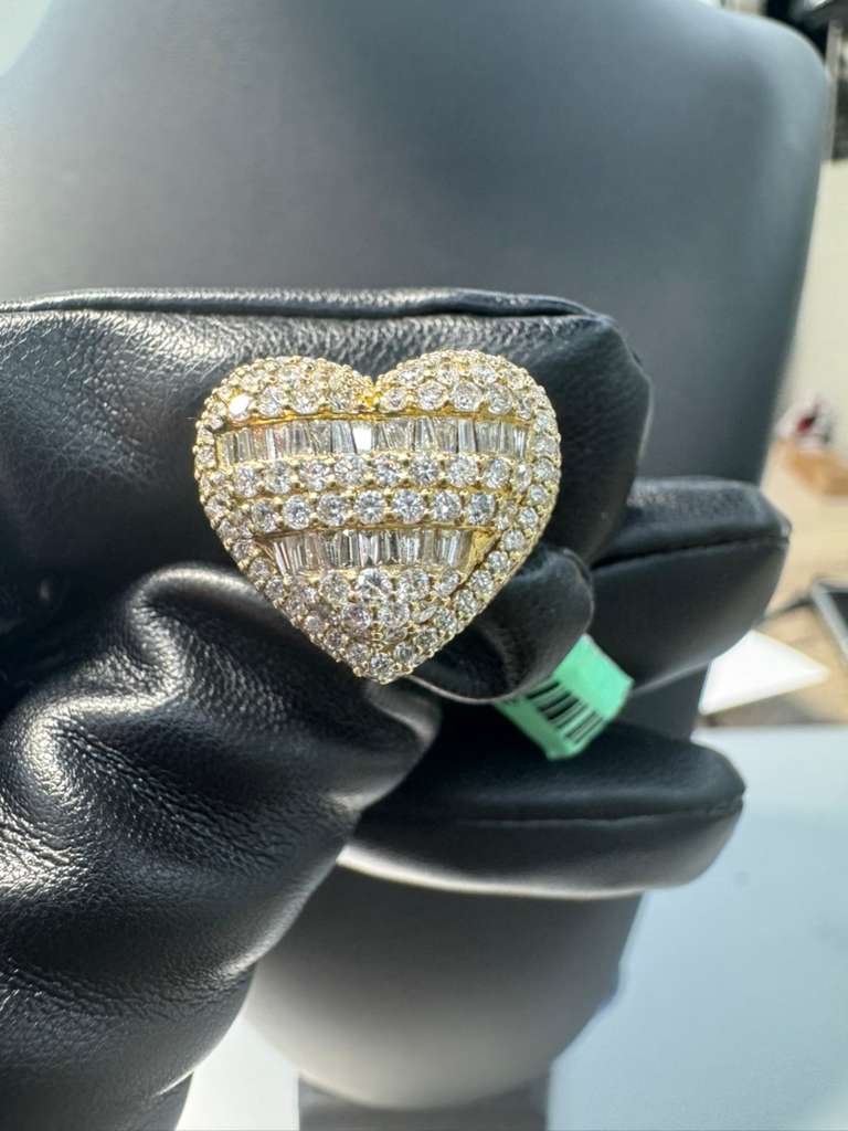 Gold Heart Ring with Diamonds