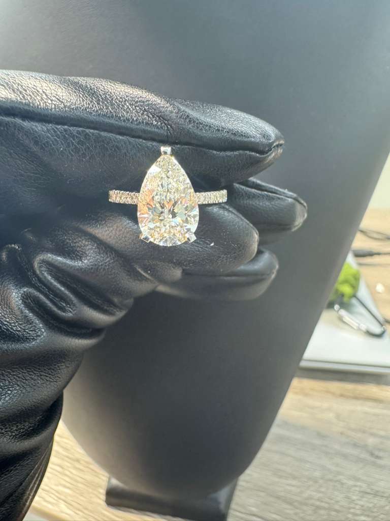 Pear Cut Centered Diamond Ring