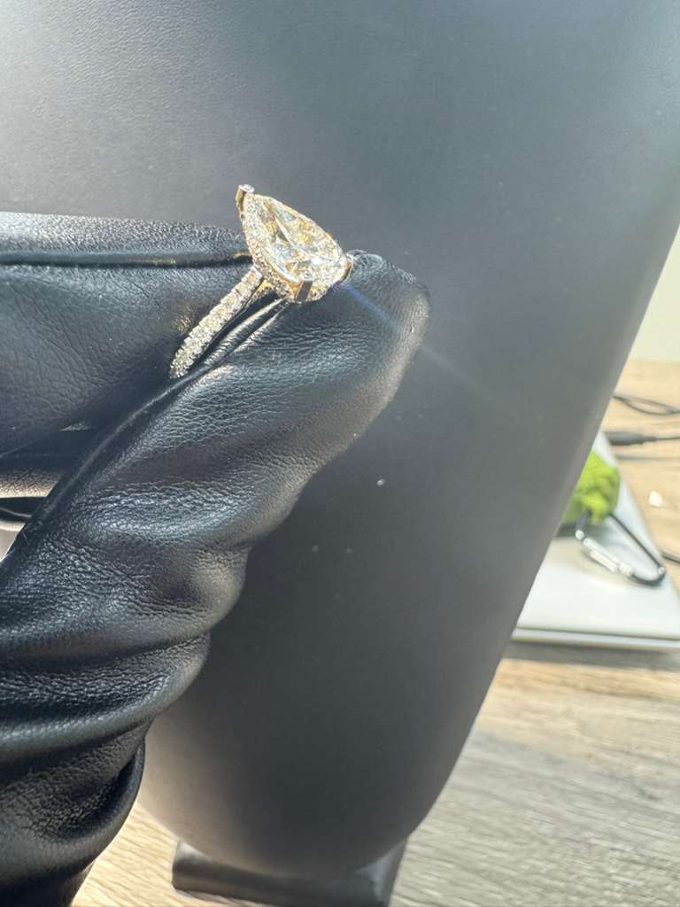 Pear Cut Centered Diamond Ring