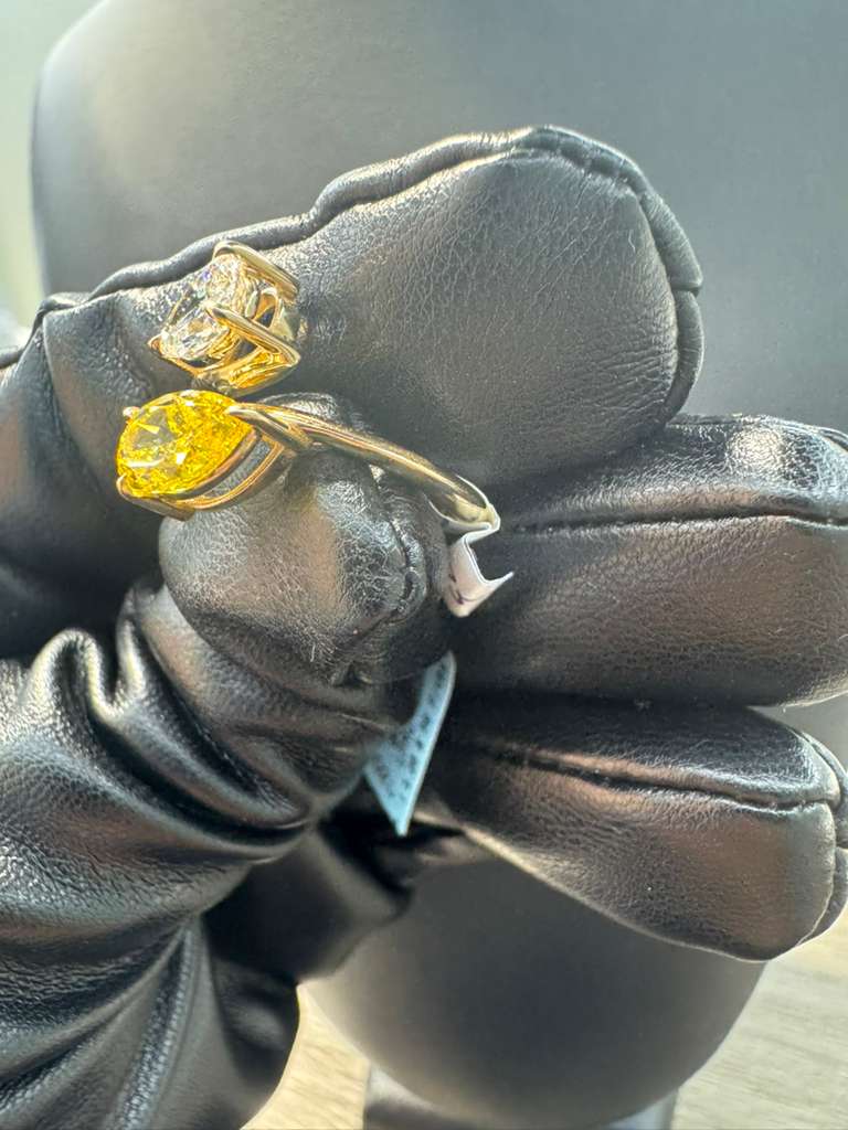 Two Tone Pear Duo Diamond Ring