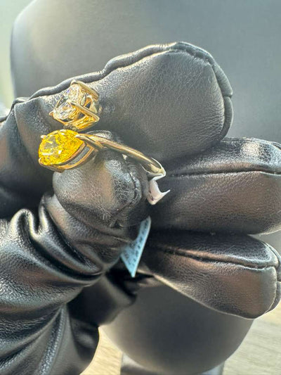 Two Tone Pear Duo Diamond Ring