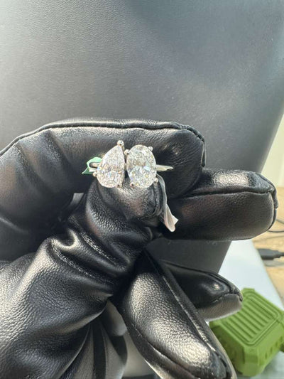 Gold Pear & Oval Diamond Duo Ring