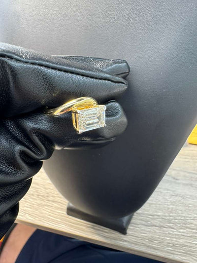 Gold Emerald Cut Diamond Ring