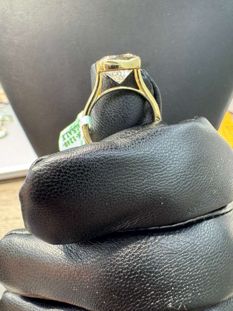 Bezel Set Cushion Cut Diamond Ring