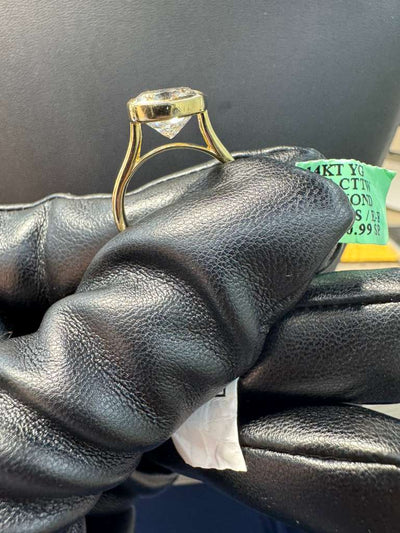 Bezel Set Cushion Cut Diamond Ring