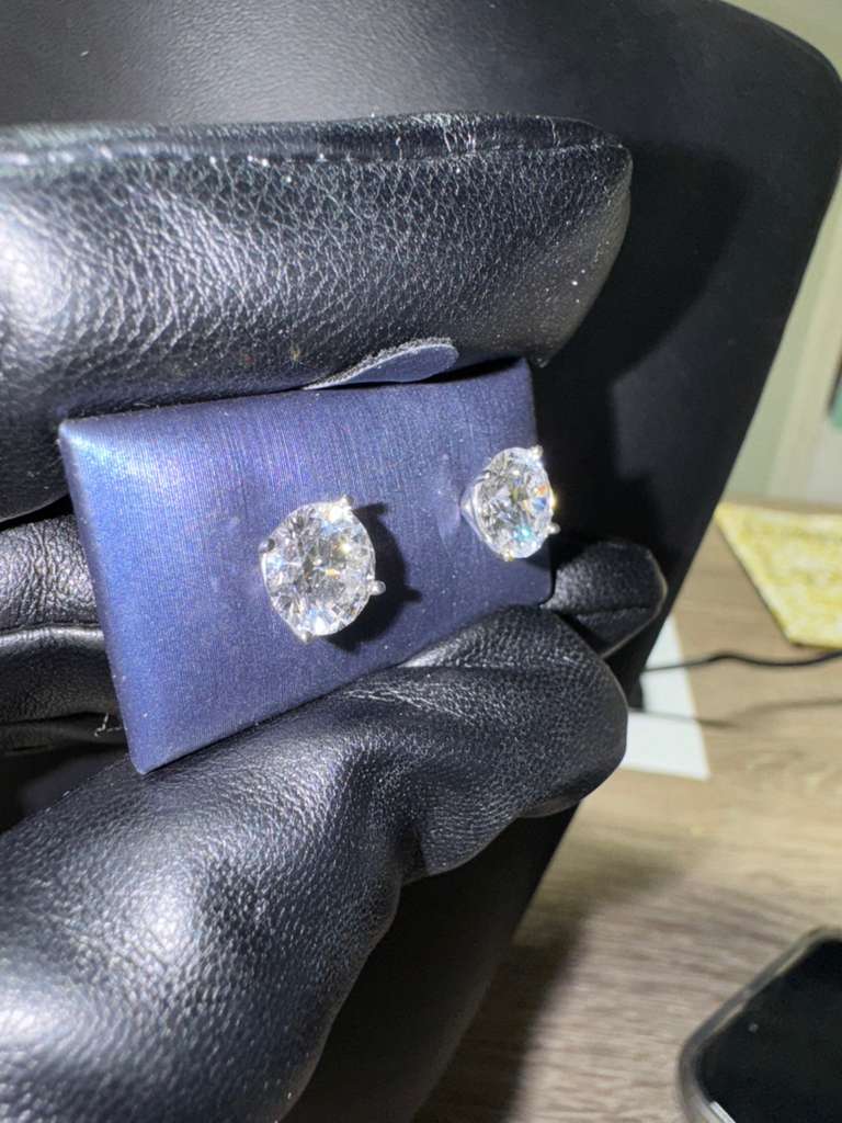 6CT Classic Brilliant Studs in 14K White Gold