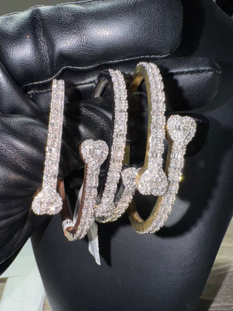 Diamond Nail Bangle Bracelet