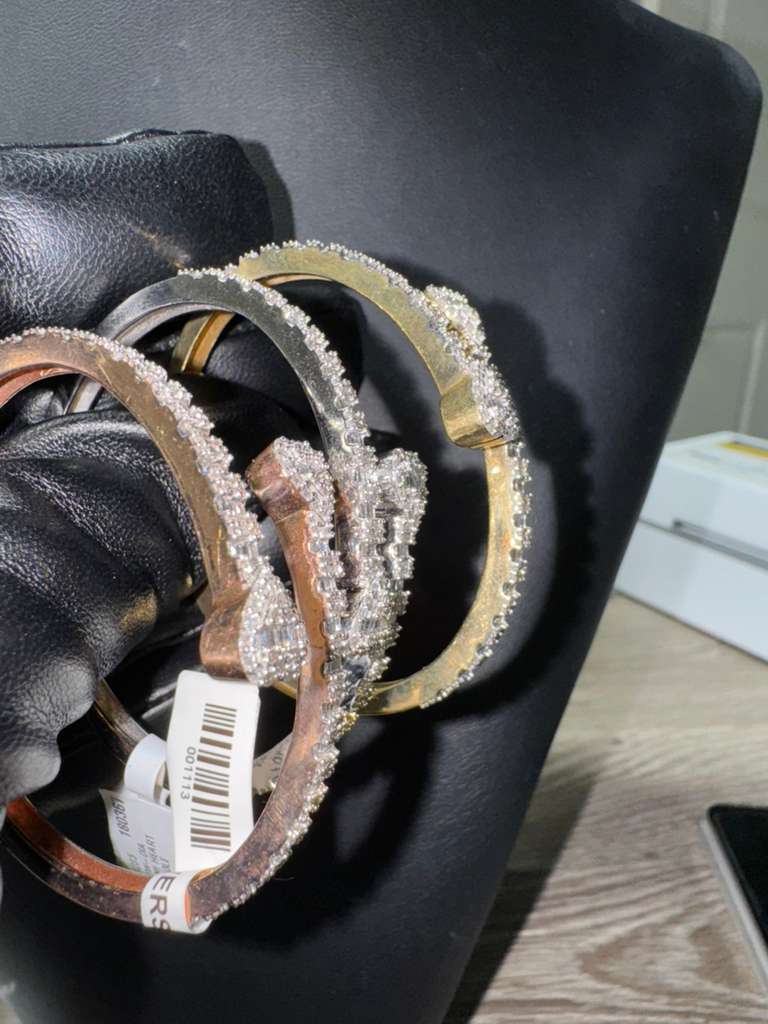 Diamond Nail Bangle Bracelet