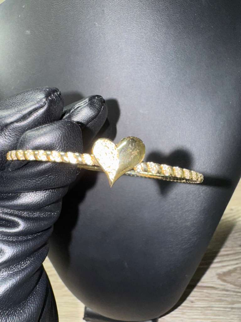 Diamond Heart Embrace Bangle