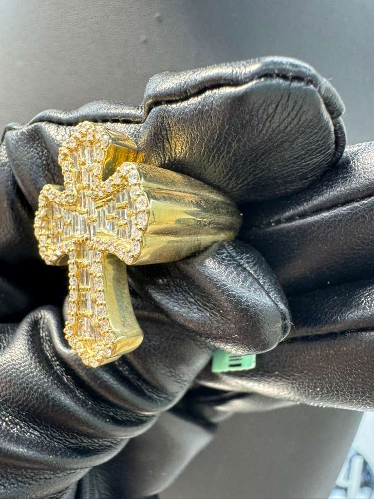 Radiant Faith Baguette Diamond Cross Ring