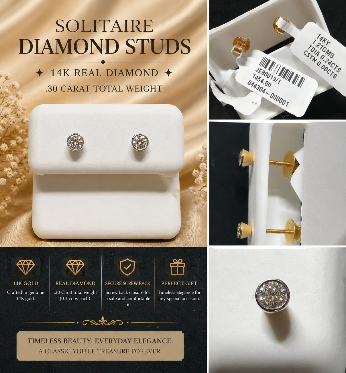 Solitaire Diamond Studs